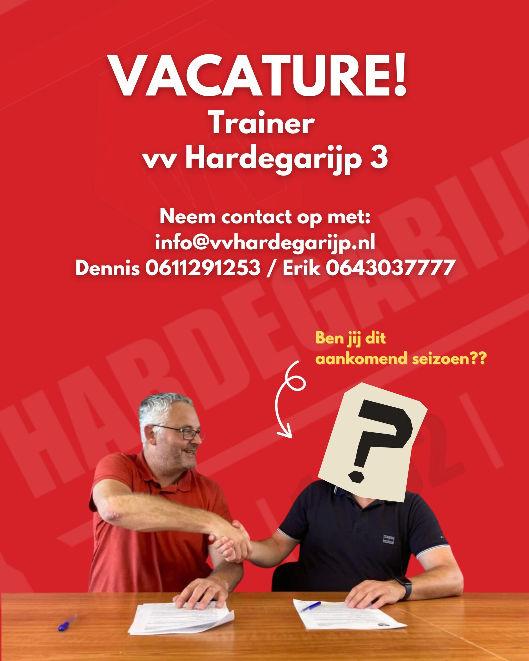 Vacature: Trainer 3e Elftal – VV Hardegarijp