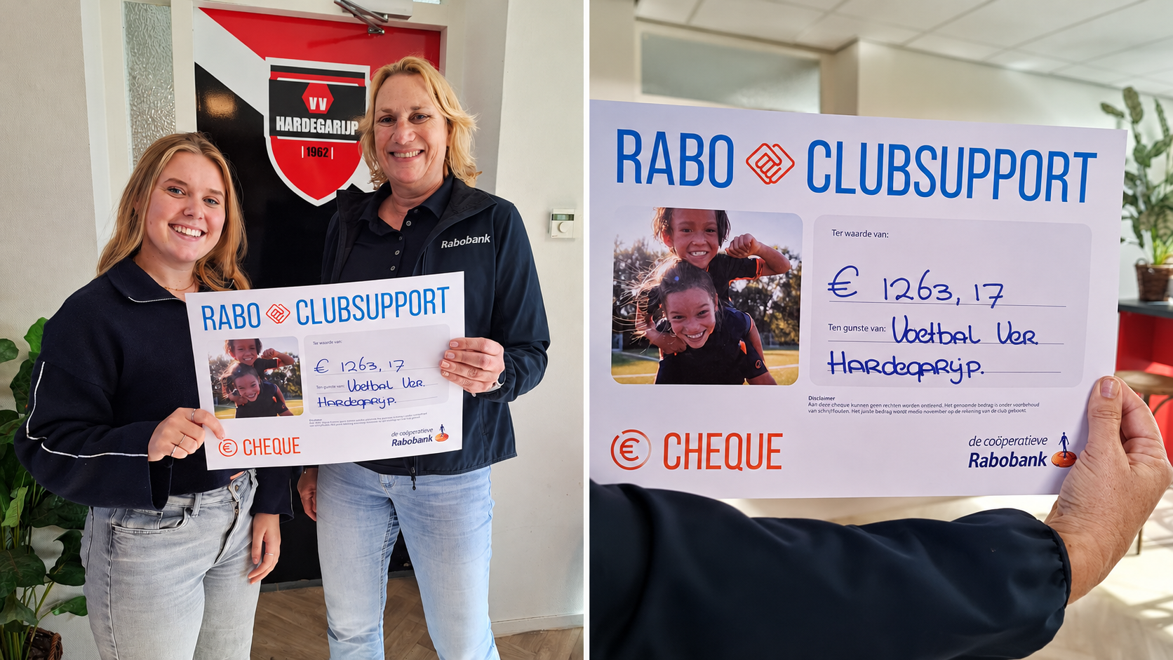 Mooi bedrag voor vv Hardegarijp dankzij Rabo ClubSupport!