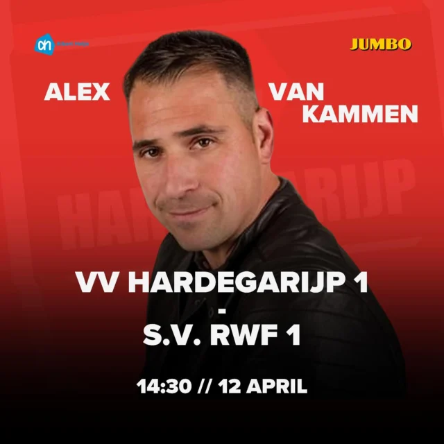 Update: vanwege de weersvoorspellingen van morgen zal Alex van Kammen buiten optreden! ☀️ 

Na de wedstrijd van VV Hardegarijp tegen RWF op zaterdag 12 april is er live muziek in de kantine van Alex van Kammen. Dit belooft een gezellige middag te worden!