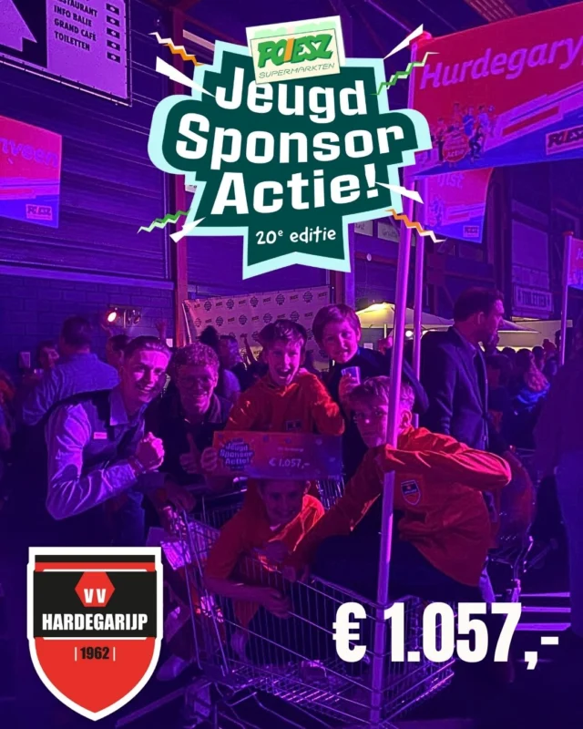 🎉 Tijdens het Jeugd Sponsor Gala 2025 in het WTC Expo Leeuwarden kreeg VV Hardegarijp een prachtige cheque van €1.057,- overhandigd dankzij de Poiesz Jeugd Sponsor Actie! 💰❤️

Heel veel dank aan Poiesz Supermarkten én natuurlijk aan al onze trouwe spaarders. Jullie inzet maakt écht verschil voor onze jeugd! 🙌

👉 Bekijk het hele bericht op onze website: vvhardegarijp.nl

#vvhardegarijp #jeugdsponsoractie #poiesz #trots #hurdegaryp #wdhmza ❤️🖤