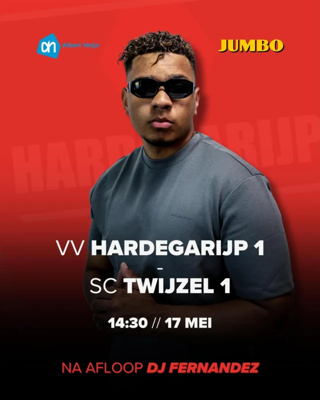 Er staan aanstaande zaterdag weer spannende wedstrijden op het programma, en we gaan samen beleven wat deze dag ons brengt. Eén ding staat vast: voor zowel het 1e als het 2e elftal is dit de laatste reguliere thuiswedstrijd van het seizoen.

Dat betekent dat wij er een gezellige dag van haan maken. Met DJ Fernandez achter de draaitafel zit de sfeer sowieso goed! Hij zorgt voor de lekkerste beats en een geweldige vibe.

Kortom: zorg dat je er bij bent, moedig onze teams aan en wie weet wat ons allemaal nog staat te gebeuren zaterdag. ⚽️🍻🎶
