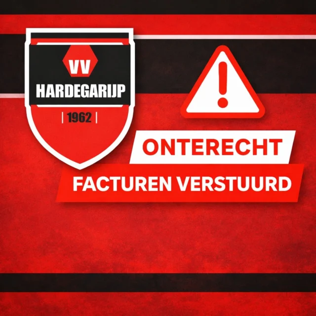 ⚠️ Let op: onterecht verstuurde facturen

Door een technische fout zijn er onterecht facturen verstuurd.
Deze factuur hoeft niet te worden betaald!

Al betaald? Dat wordt uiteraard netjes afgehandeld.
Meer informatie en updates over de juiste incasso volgen via onze website.

Onze excuses voor de verwarring en bedankt voor het begrip 🙏
#VVHardegarijp