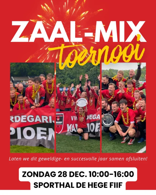 Teamindelingen en programma is bekend!*

Link naar het programma staat in ons verhaal. Mocht je vragen hebben of helaas toch niet mee kunnen doen, app dan naar Leon - 0613018906.

*indelingen zijn onder voorbehoud er kunnen wijzigingen worden gedaan door de organisatie.