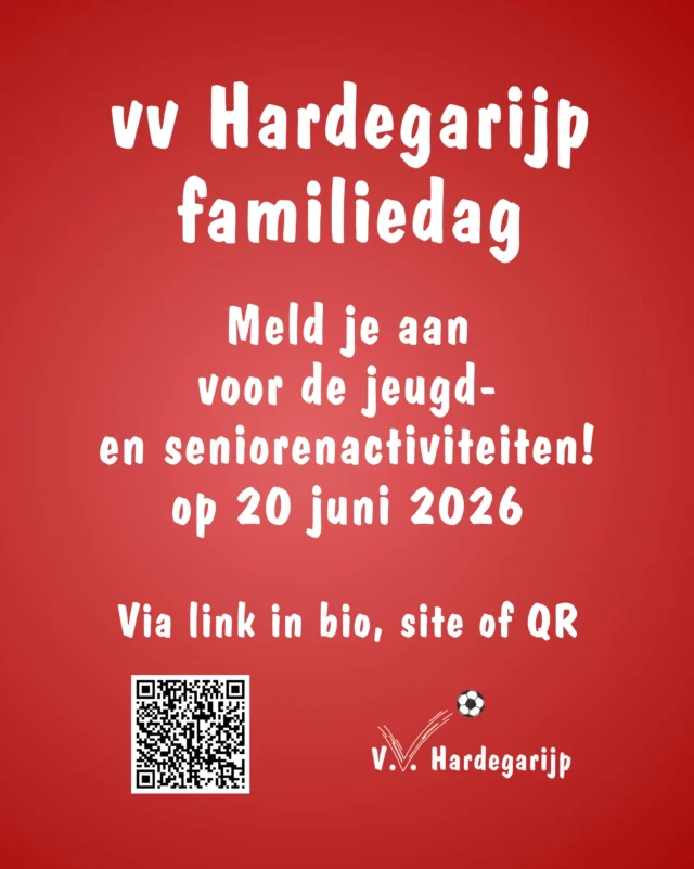 🎉 Je kan je inschrijven voor de familiedag!

Meld je nu aan via de QR-code of via de link in bio. Vergeet niet om de instructies in het inschrijfformulier goed door te lezen.

Wil je meehelpen als vrijwilliger? Dat kan ook! 🙌
Geef in het formulier aan wat je graag zou willen doen en wij nemen contact met je op.